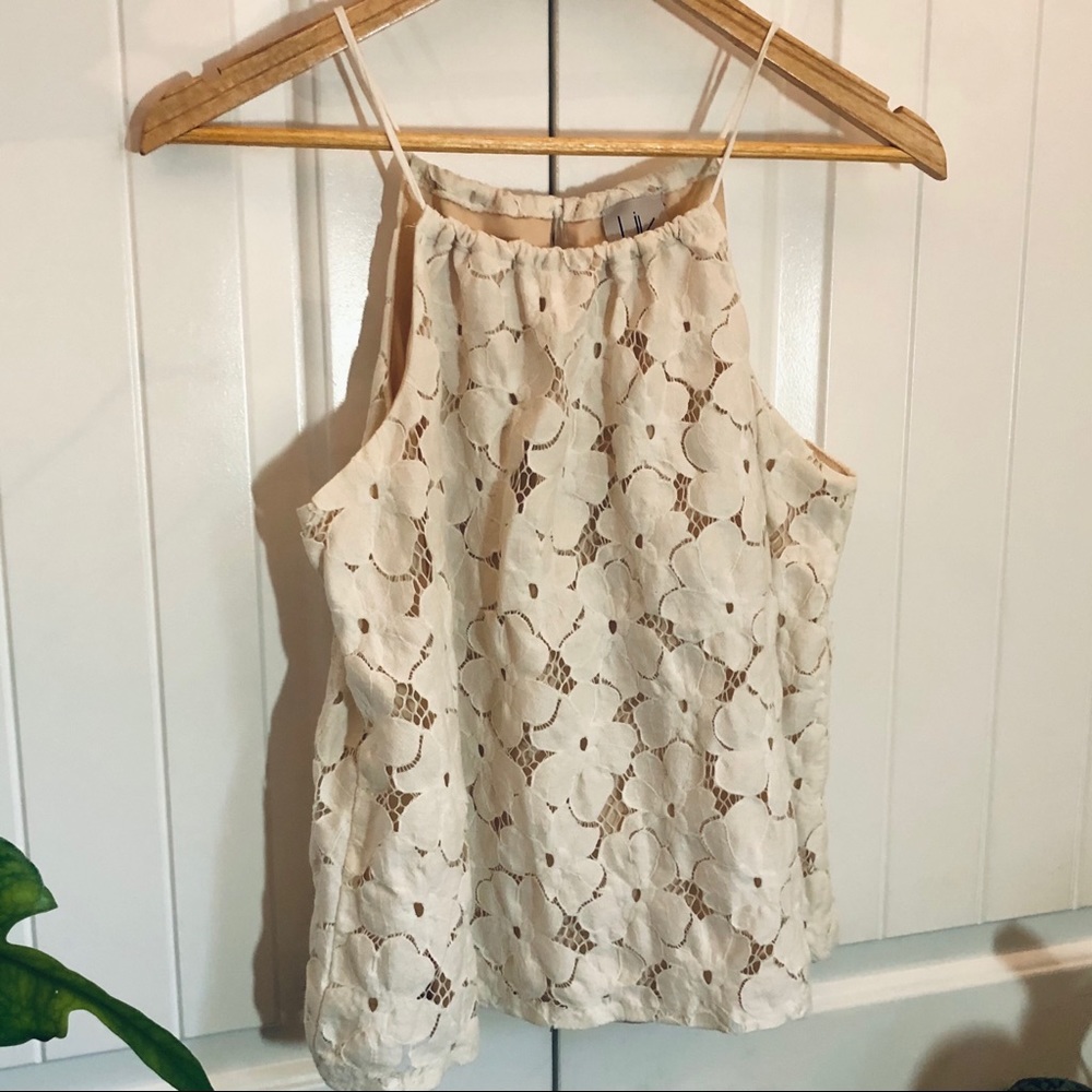 LIV x ANTHROPOLOGIE lacy floral blouse M